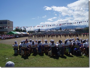 ２年生の出し物、火炎太鼓