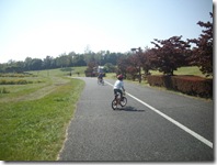 坂道を立ち漕ぎ